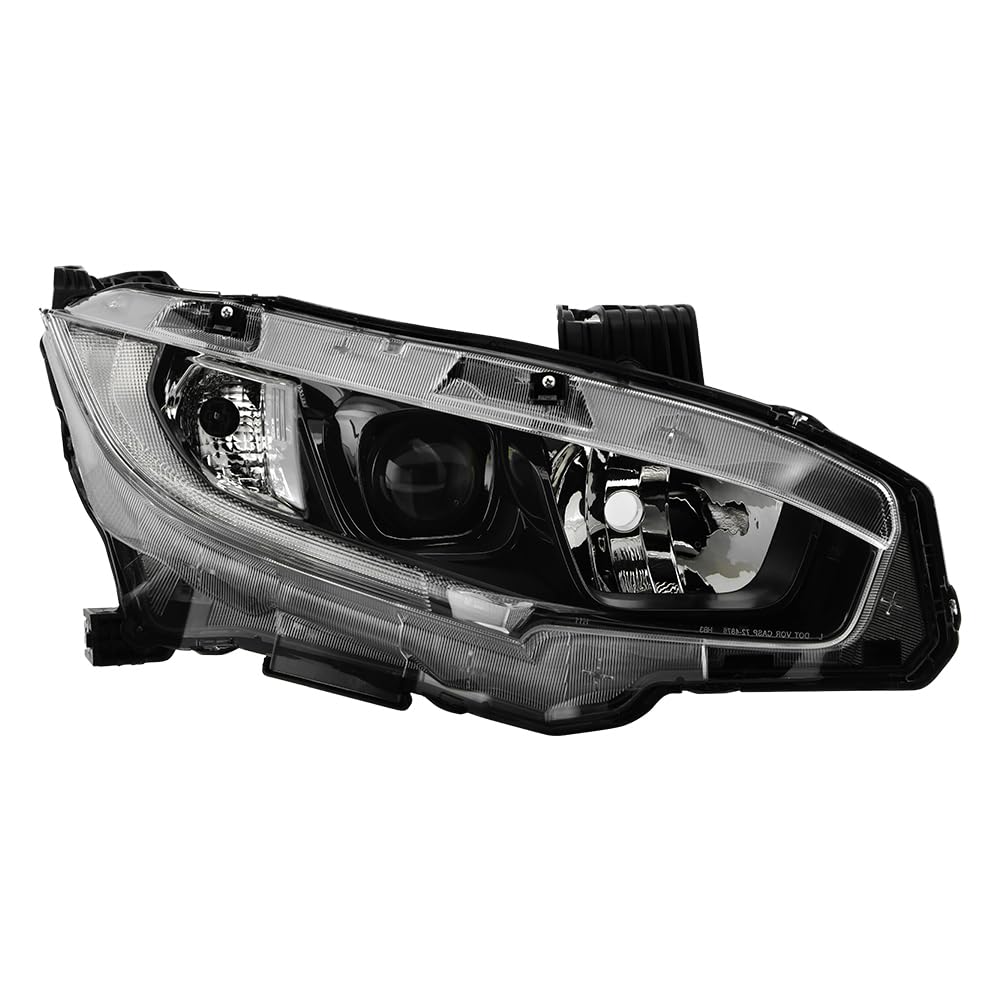 Honda Civic 19-21 Spyder (OE) Halogen Models Projector Headlight - Low Beam-H11(Included) ; High Beam-HB3(Included) ; Signal-7444NA(Included) - OE Black Right (Don‘t Fit Xenon HID and LED Models)