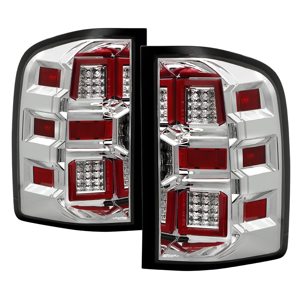 Chevy Silverado 1500~3500 07-13 /GMC Sierra 07-14 3500HD Full LED Tail Lights - Chrome Spyder (xTune)