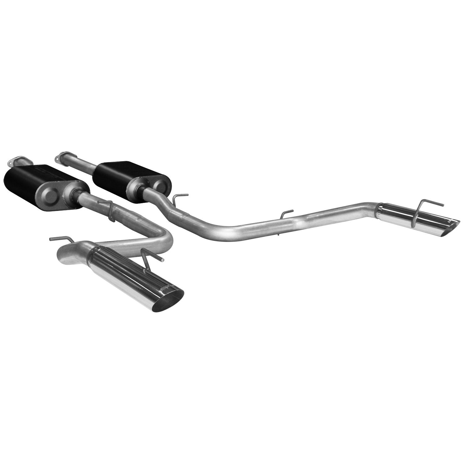 American Thunder Flowmaster 17248 Cat-Back Exhaust Kit 2.5 Inch Aluminized Steel 3 Inch Polished 304 Stainless Steel Tips Compatible with 1999-2004 Ford Mustang Cobra with 4.6L DOHC engine