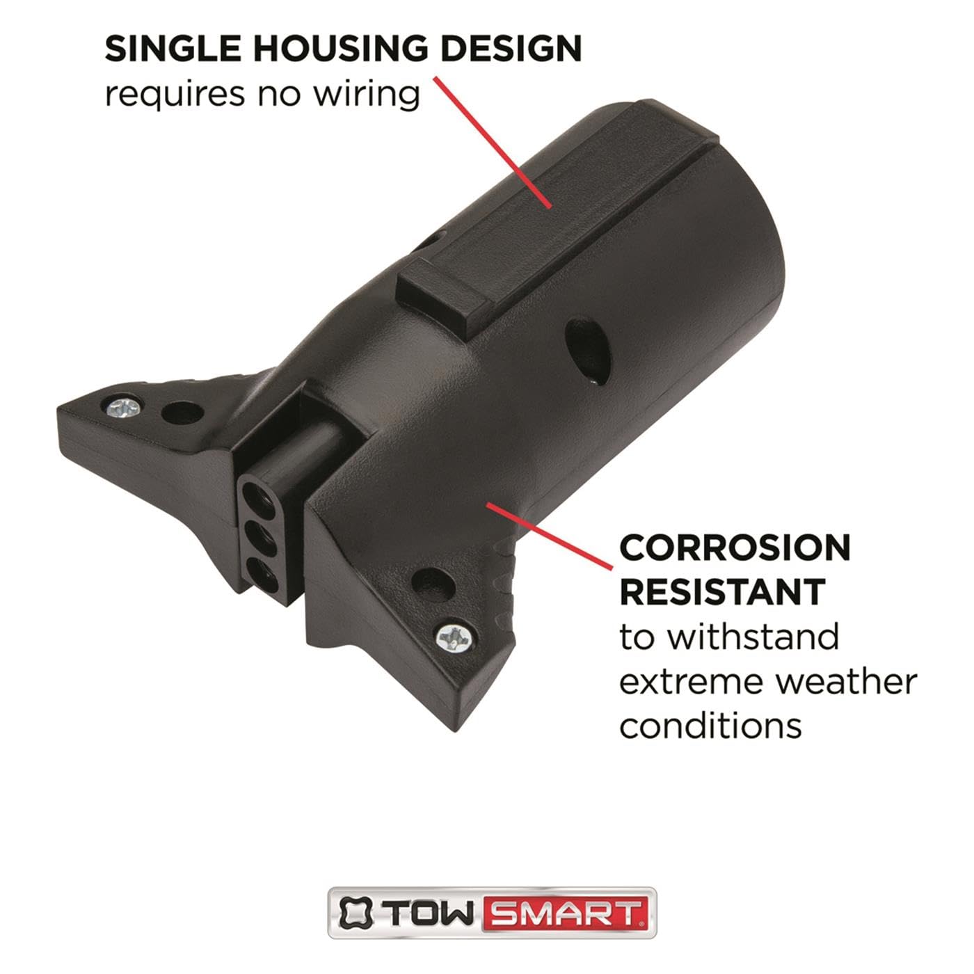 7-Way Round Blade TOWSMART to 4-Way Flat Trailer Light Wiring Connector