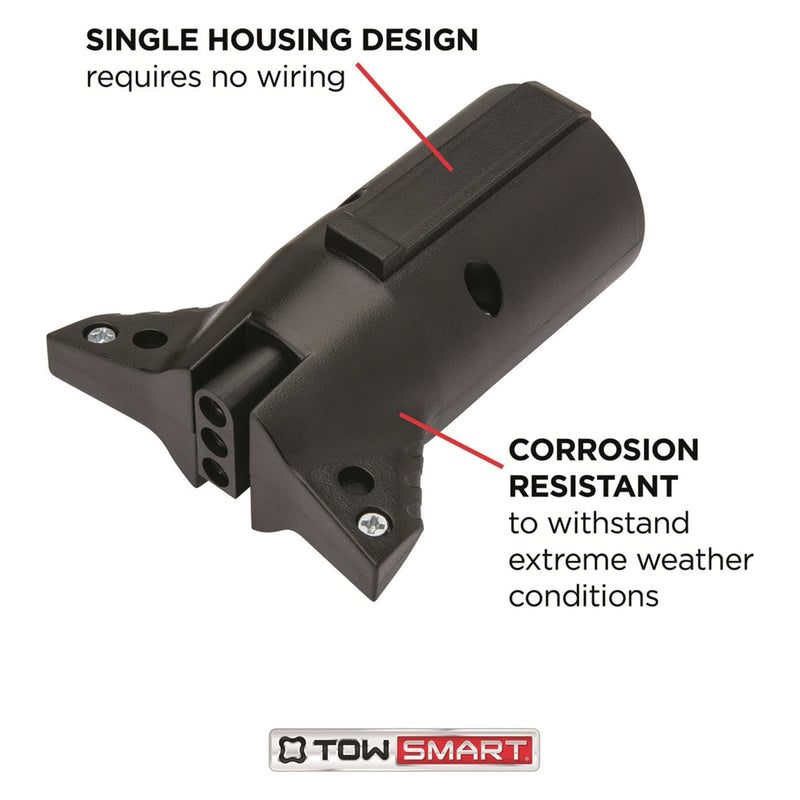 7-Way Round Blade TOWSMART to 4-Way Flat Trailer Light Wiring Connector