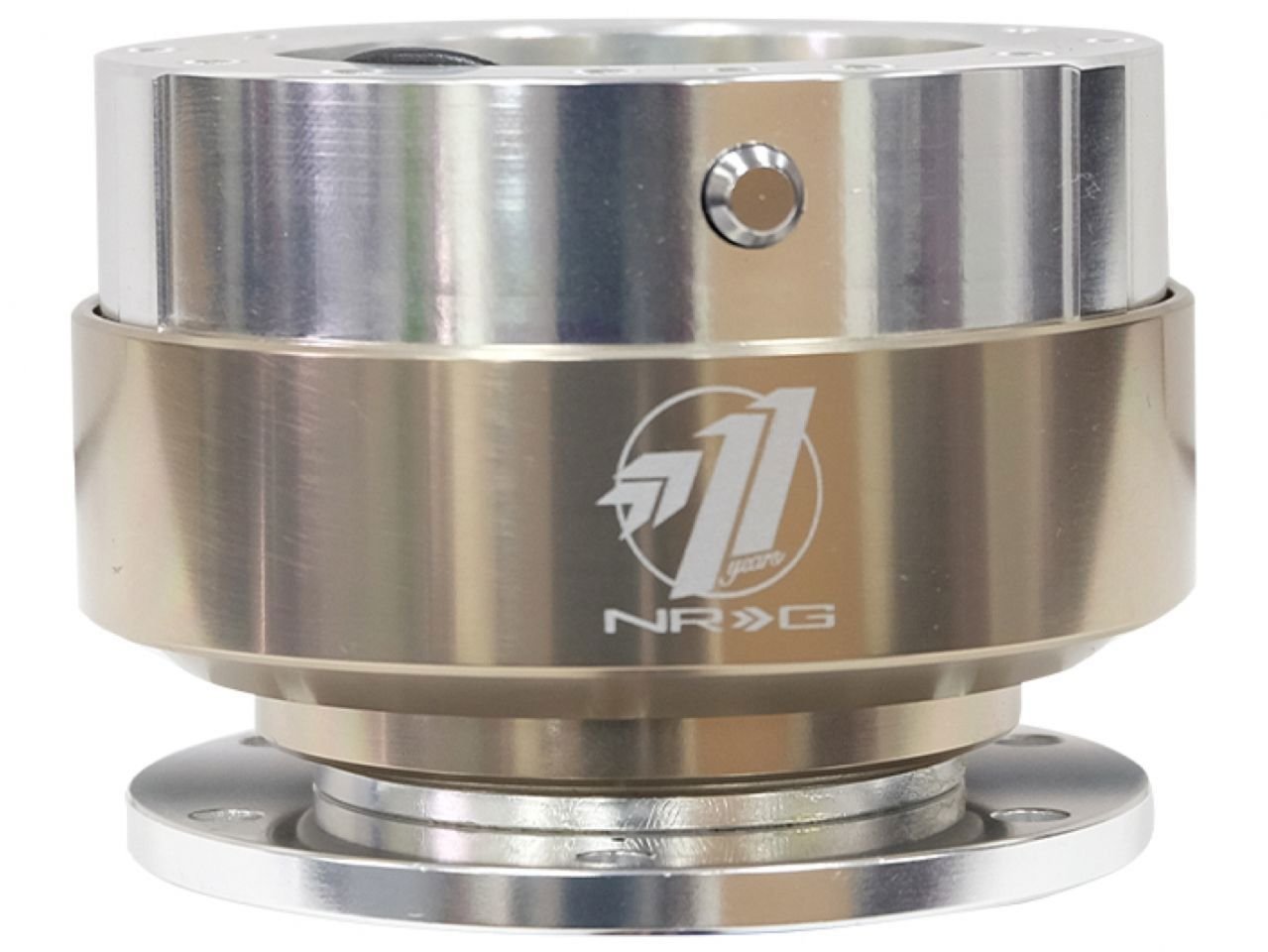 NRG Innovations 6-Holes Gen 1.5 Racing Steering Wheel Quick Release Adapter With Mounting Bolts, Titanium Chrome Ring, NRG-SRK-100TI