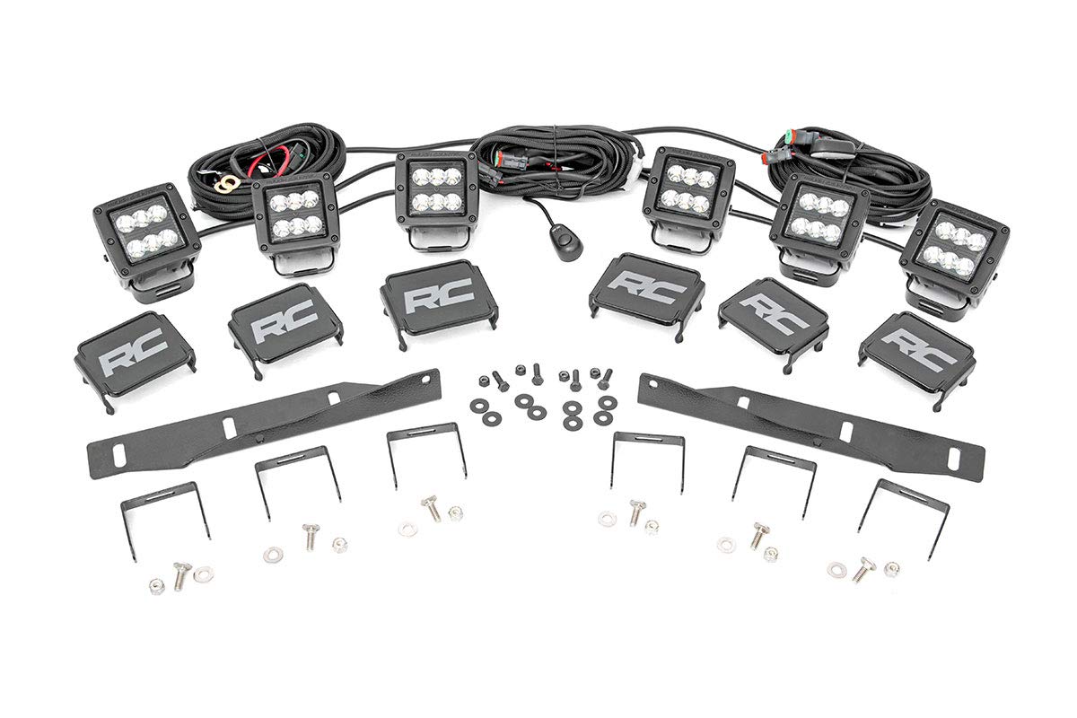 Black Series Rough Country Triple LED Fog Light Kit for 17-21 Raptor - 70700