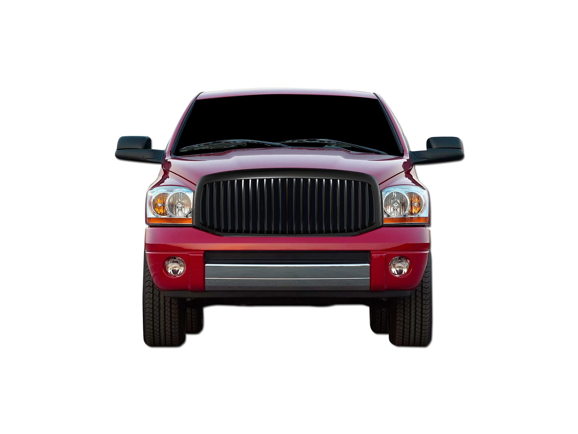 Vertical Front Hood Grille Armordillo USA - Matte Black Fits 2006-2008 Dodge Ram 1500/2006-2009 2500 3500