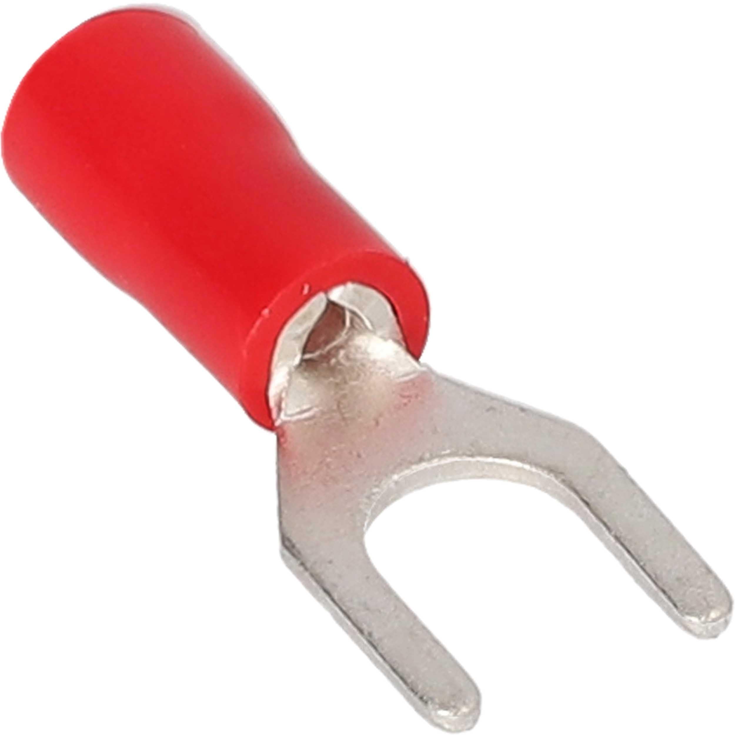 RVST8 Install Bay Spade Terminal Vinyl Connector 22/18 Gauge #8, Red (100-Pack)