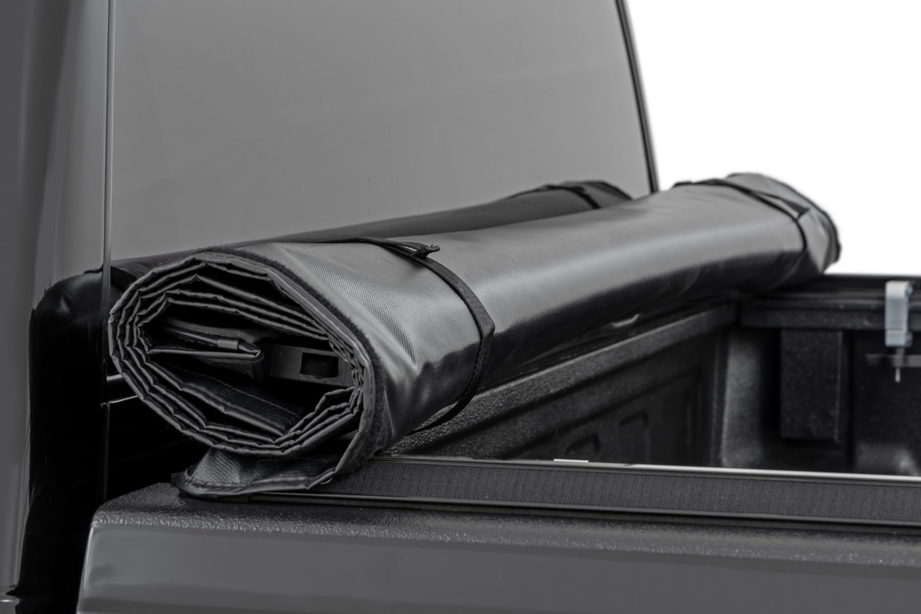 Soft Roll Up Rough Country Truck Bed Tonneau Cover for Chevy Silverado & GMC Sierra 1500 (1988-2007) - Fits 6'7 (79") Bed, Weatherproof Bed Cover