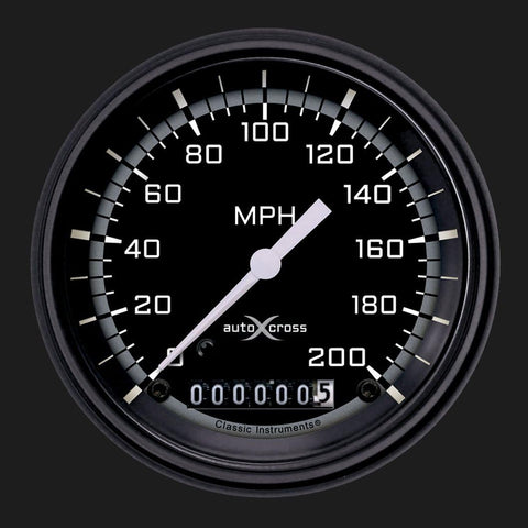AX57GBLF Classic Instruments Gray 3-3/8-Inch Speedometer Autocross