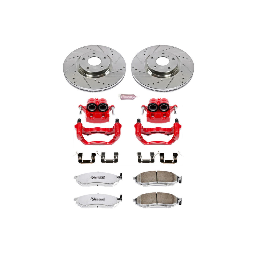 Power Stop Z26 KC112A-26 Front Street Warrior Brake Kit Infiniti Nissan For INFINITI G35 2005-2007, Nissan 350Z 2006-2009 [Model Specific]