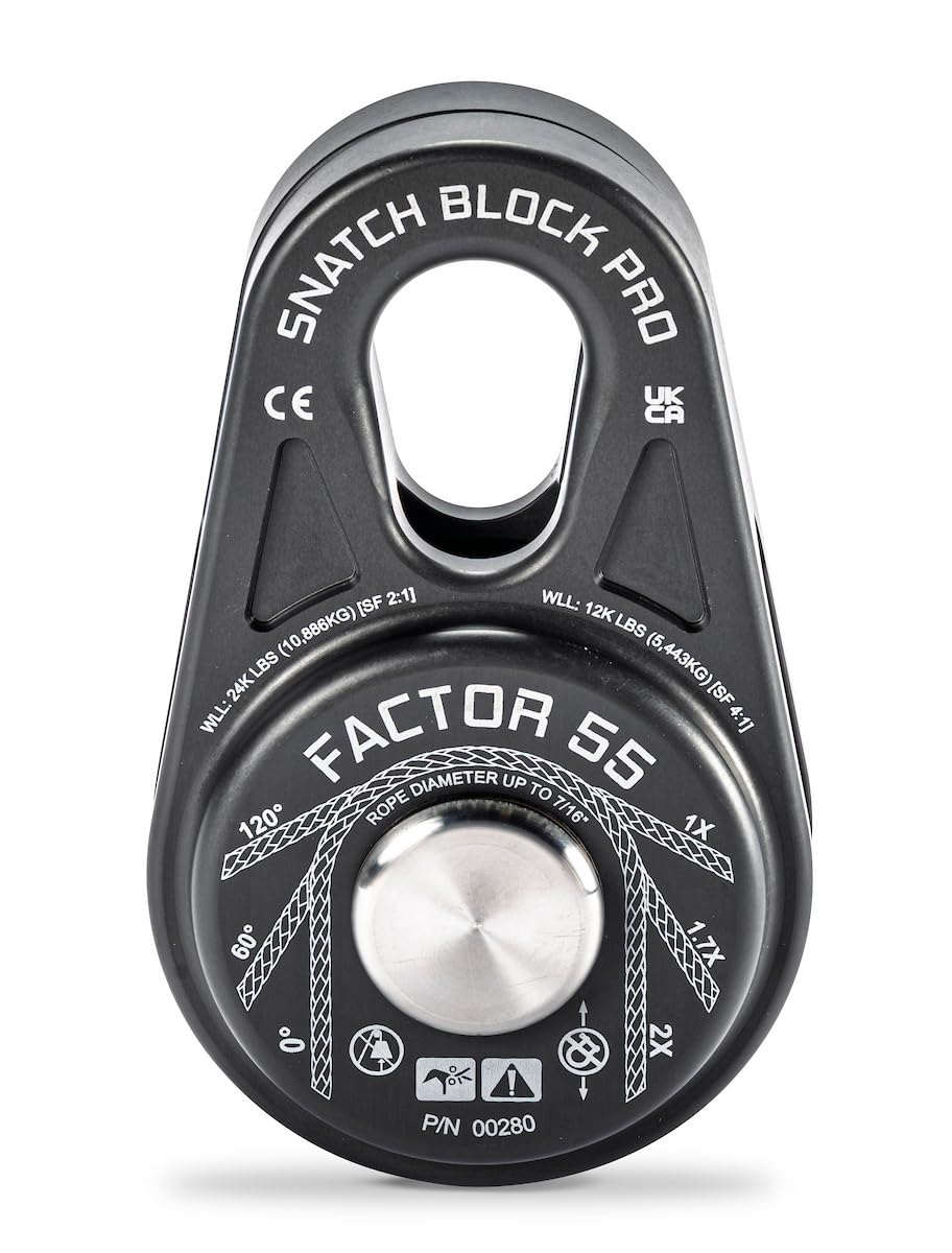 Snatch Block Pro Factor 55 Compact and Lightweight Snatch Blocks Ideal for Ultimate Performance Without compromising on Heavy Bulky Equipment