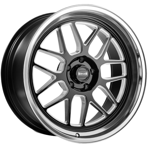 611 RIDLER 611 Gloss Black/Milled with Diamond Cut Lip 17X7 5-120.65 0MM 83.82MM