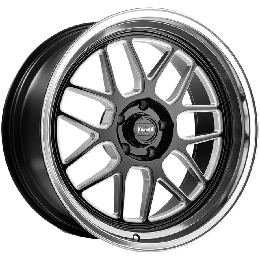 611 RIDLER 611 Gloss Black/Milled with Diamond Cut Lip 18X8 5-114.3 0MM 83.82MM