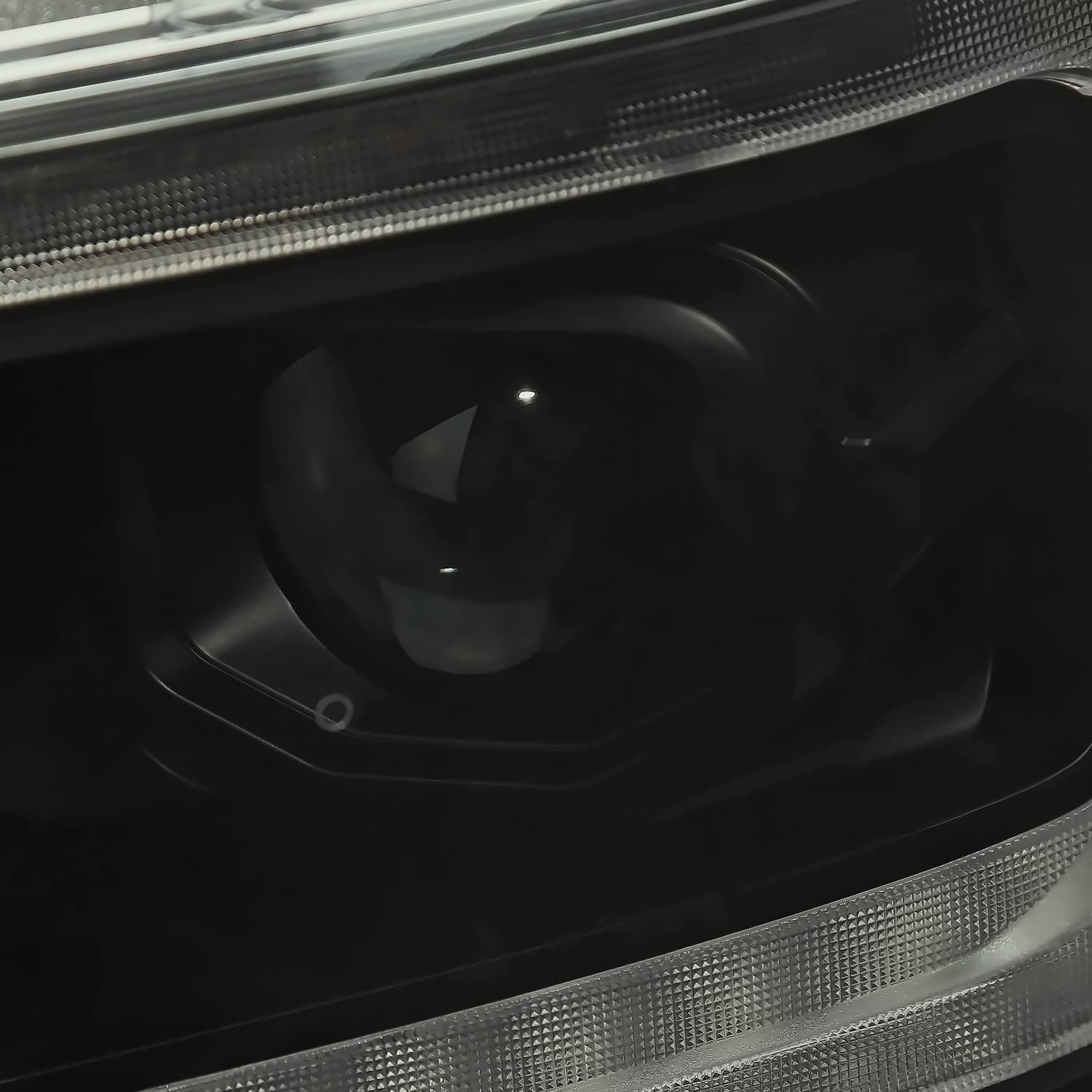 Black Smoke SPEC-D TUNING Projector Headlights w/Sequential LED Tube Signal and Startup Animation Compatible with 2019-2024 Ram 1500, Left + Right Pair Headlamps Assembly