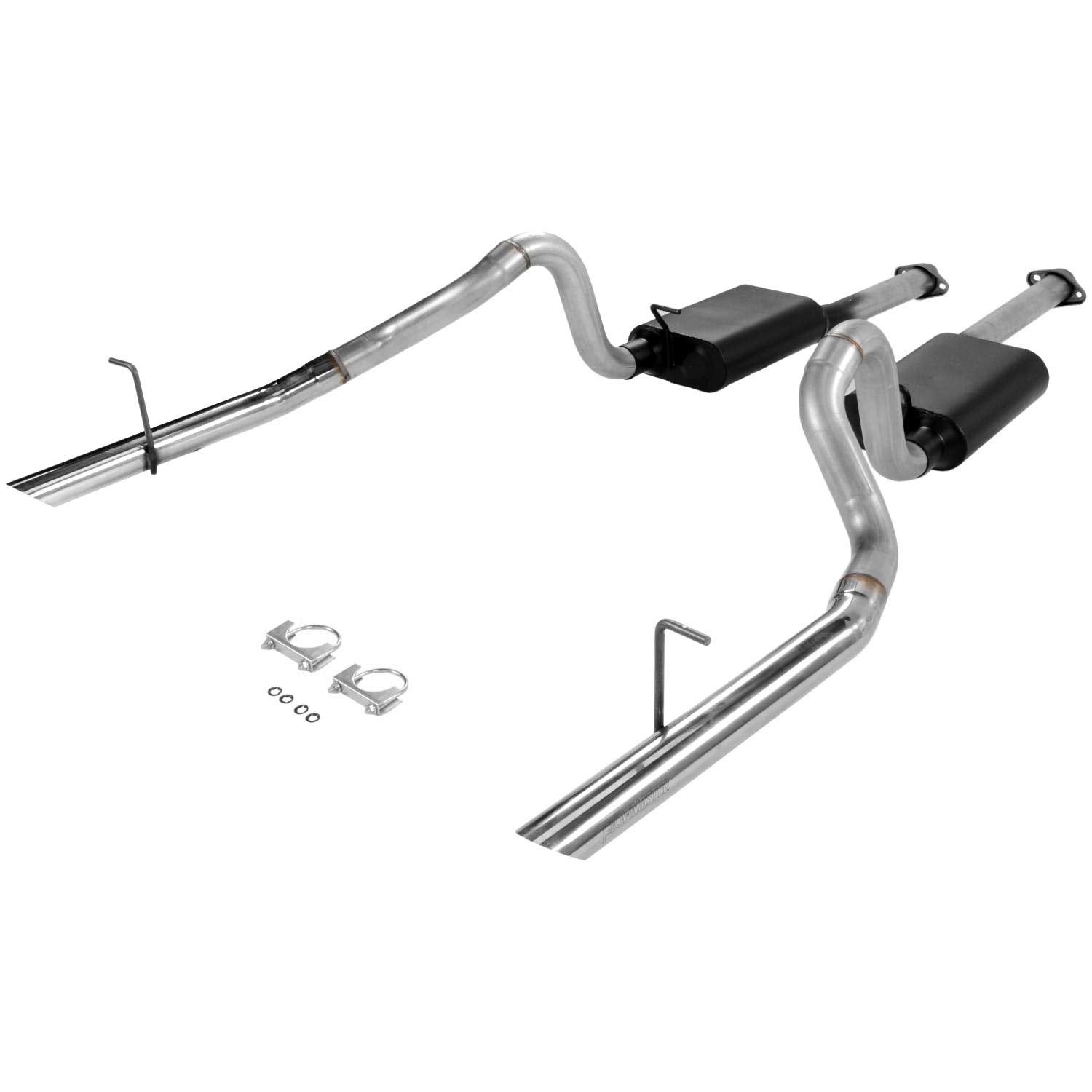 American Thunder Flowmaster 17212 Cat-Back Exhaust Kit 2.5 Inch Aluminized Steel Polished 304 Stainless Steel Tips Compatible with 1994-1997 Ford Mustang GT and Cobra with 4.6L or 5.0L engine