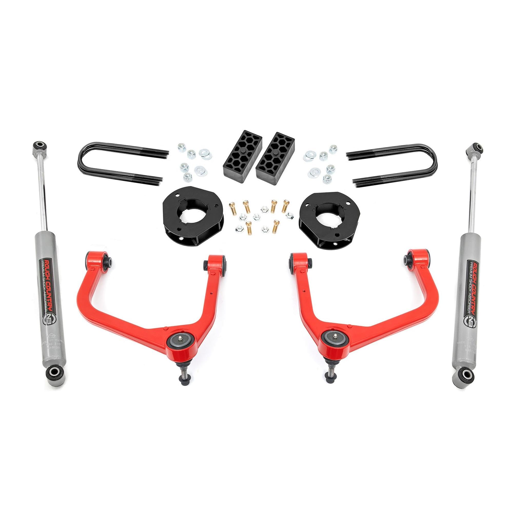 3.5" Lift Kit Rough Country for 2022-2024 Chevy Silverado 1500-28230RED