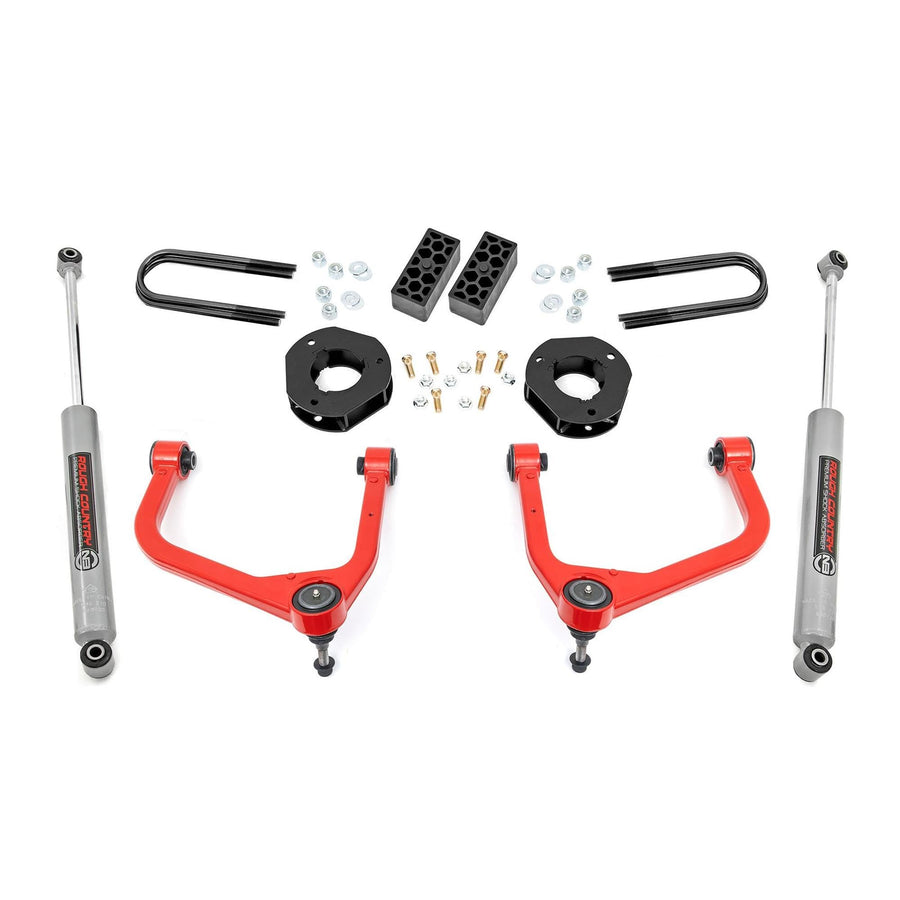 3.5" Lift Kit Rough Country for 2022-2024 Chevy Silverado 1500-28230RED