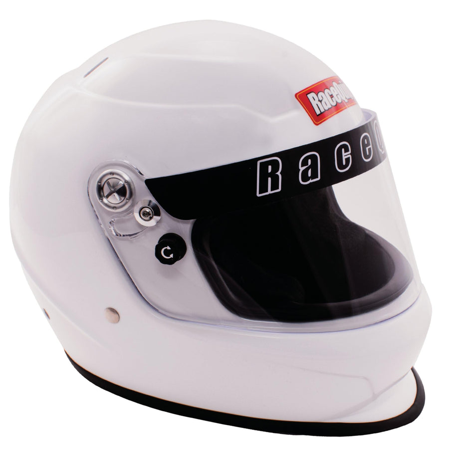 RaceQuip Auto Racing Helmet Full Face Model SFI 24.1 Pro Youth Junior Kids Gloss White 2261196
