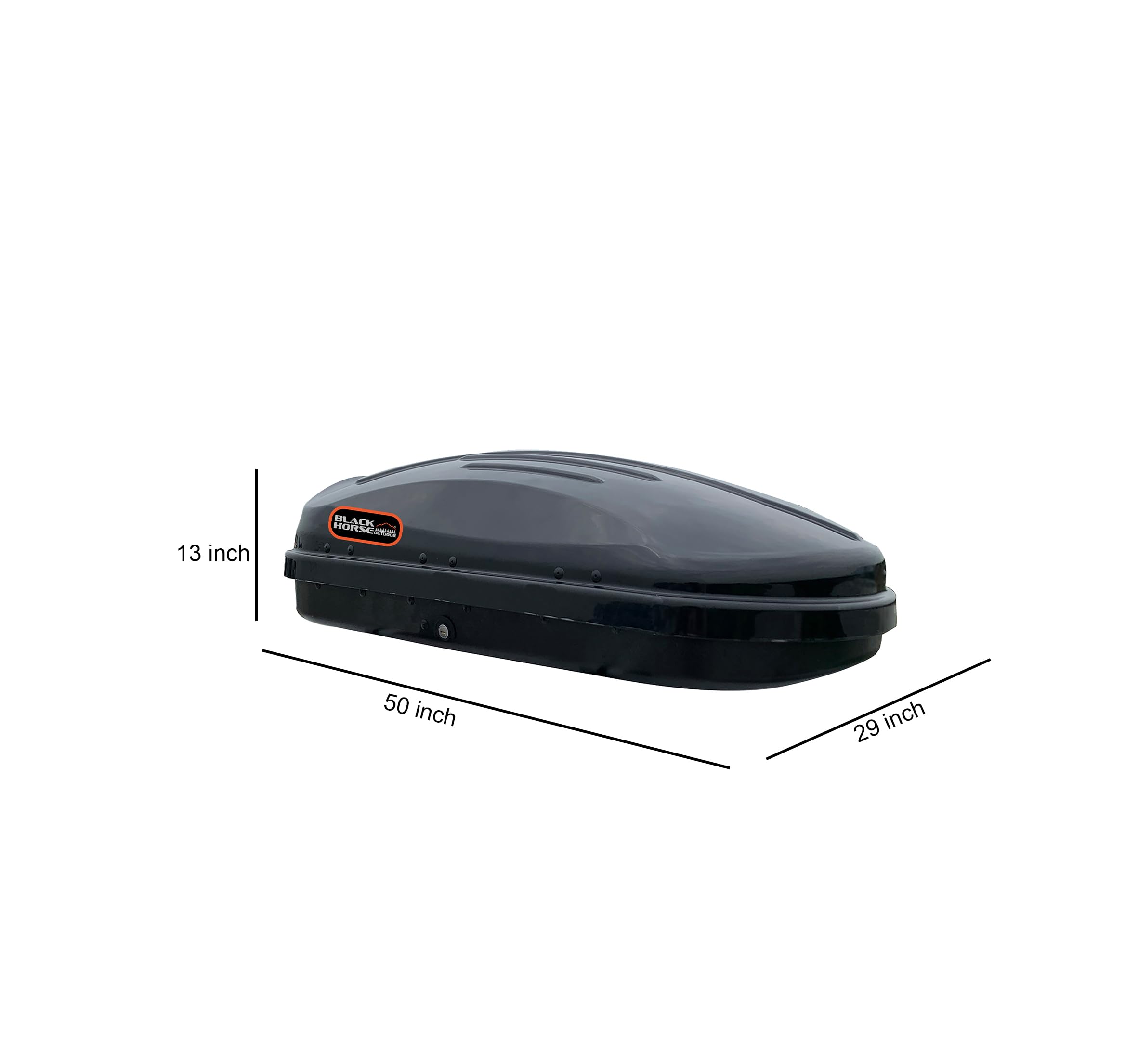 Rooftop Cargo Carrier Black Horse ABS + PMMA Hard Shell, 9 Cubic Feet Waterproof Car Roof Cargo Carrier Box w/Dual Side Opening, Security Key, 165lbs Capacity, for 28" to 80" Wide Crossbar Rack