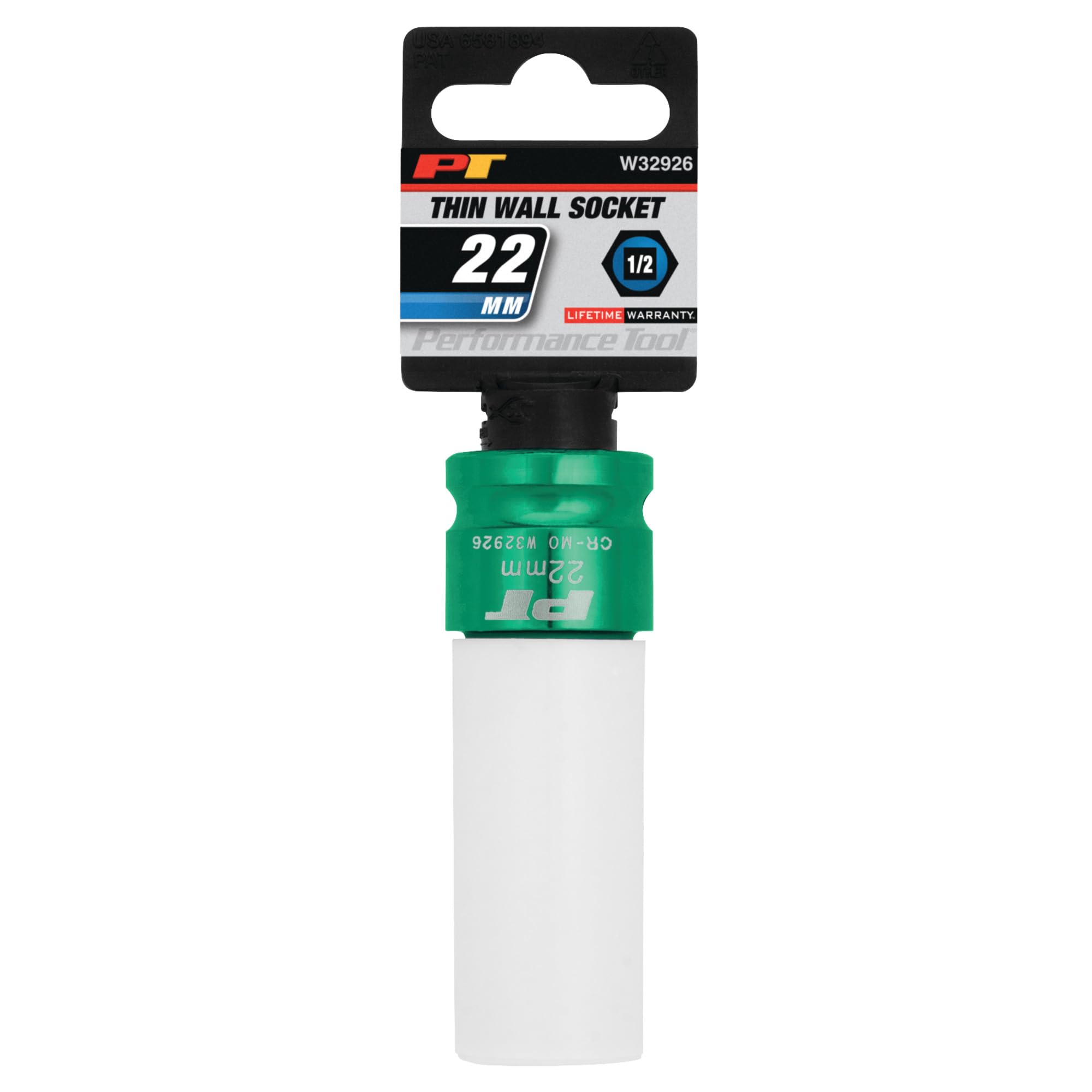 W32926 Performance Tool 1/2-Inch Impact Drive 22mm Thin Wall Socket, 1/2-Inch Impact Drive 22mm, Teal