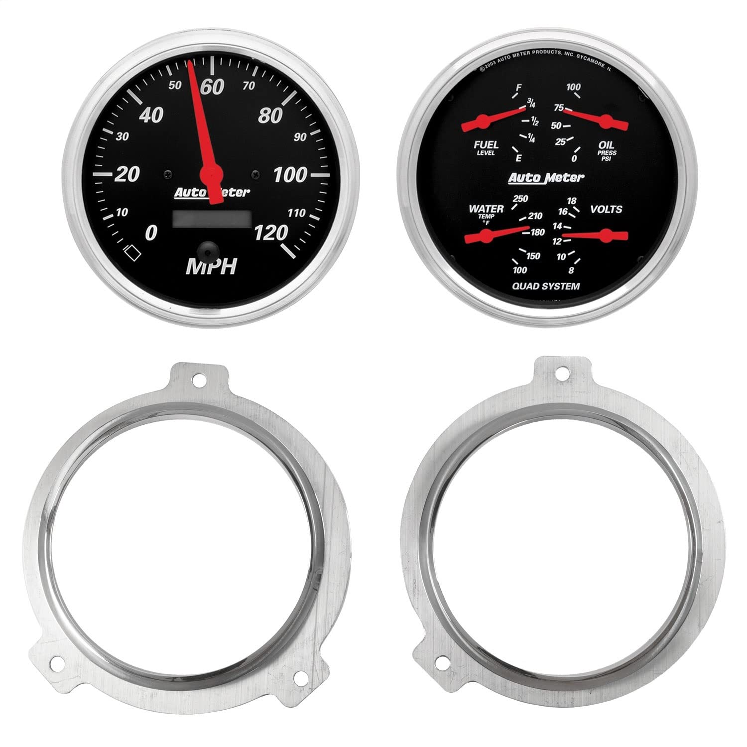 AutoMeter Dash Kit Direct Fit, 2 Pc, Chevy Car 51-52, 2 X 5, Designer Black (7038-06)