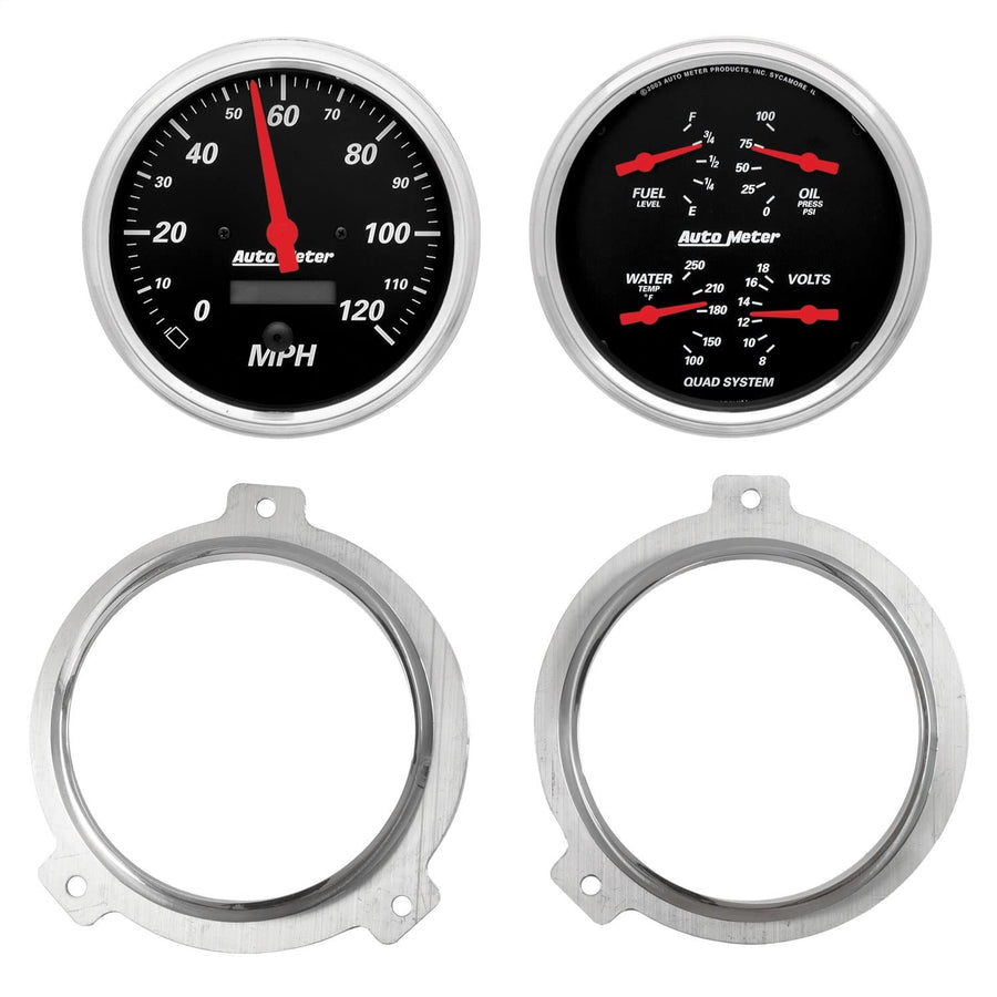 AutoMeter Dash Kit Direct Fit, 2 Pc, Chevy Car 51-52, 2 X 5, Designer Black (7038-06)