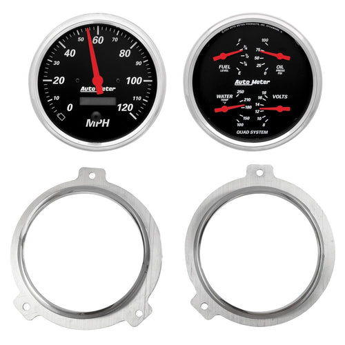 AutoMeter Dash Kit Direct Fit, 2 Pc, Chevy Car 51-52, 2 X 5, Designer Black (7038-06)