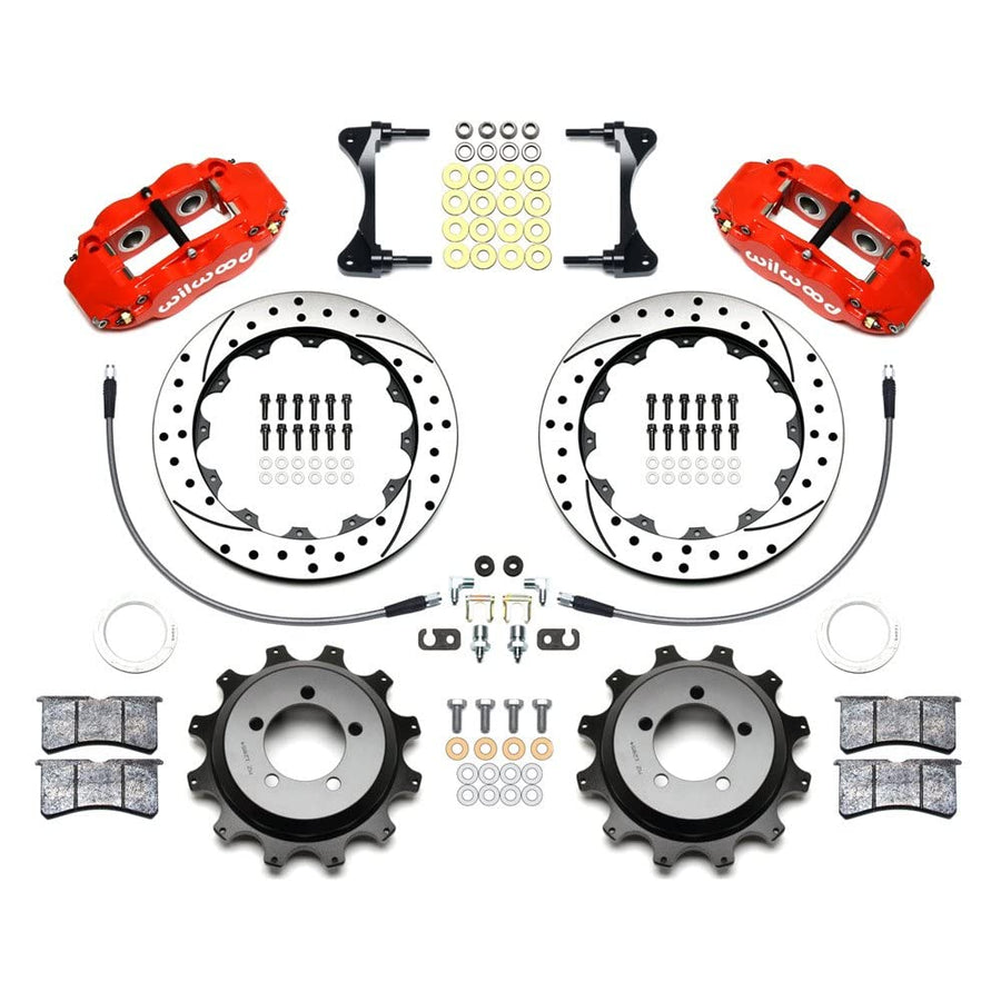 WILWOOD FNSL4R 140-12878-DR Rear Kit,12.88", Drilled, Red 99-05 WRX / 99-07 Impreza