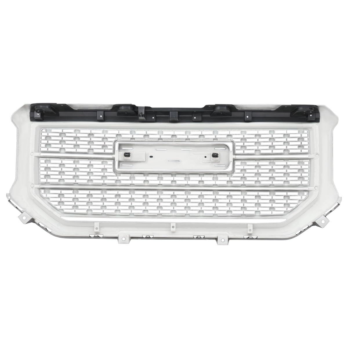 Denali Style Mesh Front Bumper Hood Grille Spec-D Tuning Glossy Black Compatible with 2016-2018 GMC Sierra 1500 SLE SLT