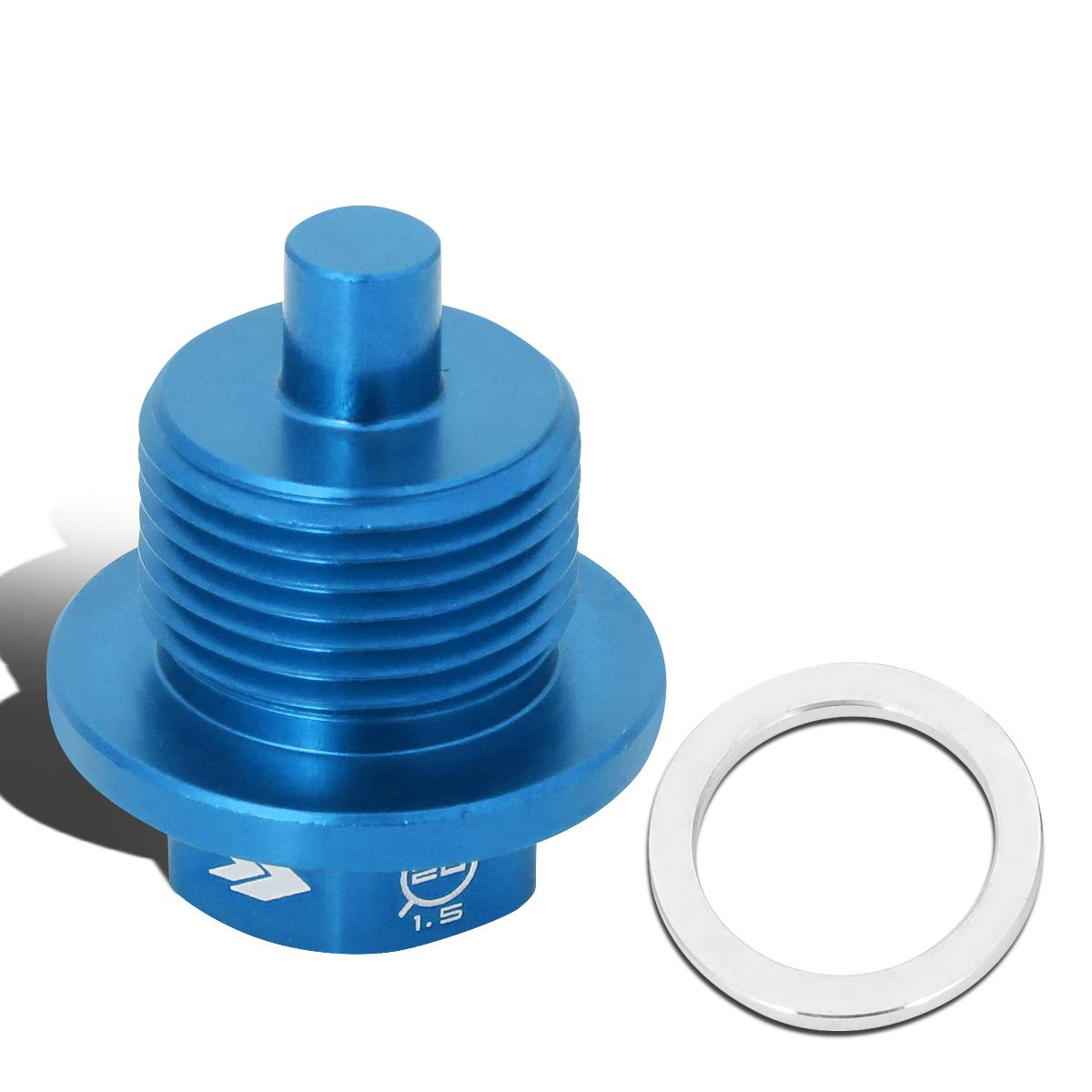 NRG Innovations Oil Drain Plug Magnetic, M20 X 1.5 Thread Size Engine Oil Drain Nut w/Washer, Blue, T-6061 Aluminum w/Stainless Steel Internal Magnet, NRG-NOP-300BL