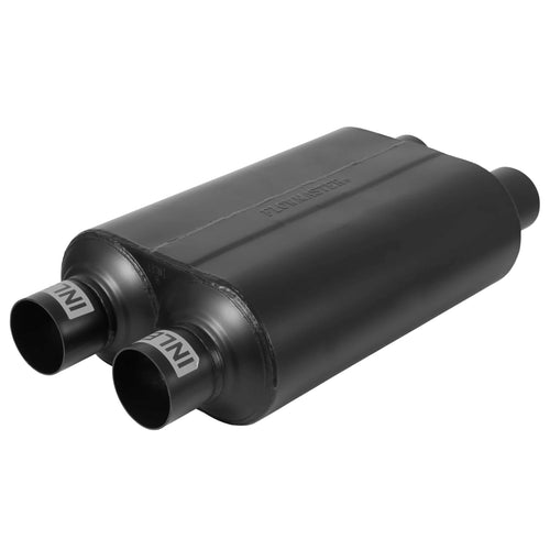 Flowmaster Super 40 Series Muffler Chambered - 2.5" - Dual In/Dual Out - Aggressive Sound - Aluminized Steel - Perfect for Muscle Cars, Lifted Trucks, Street Rods, and High-Torque Builds (9525454)