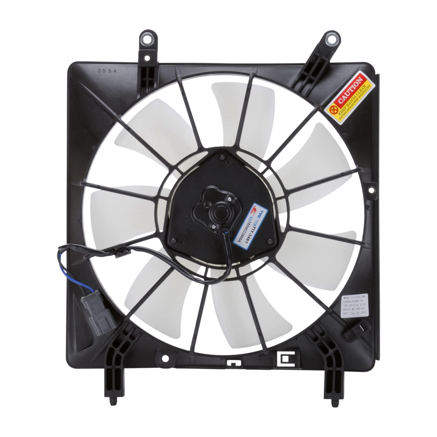 Cooling Fan Assembly TYC 610600 Compatible with 2002-2006 Acura RSX, Black