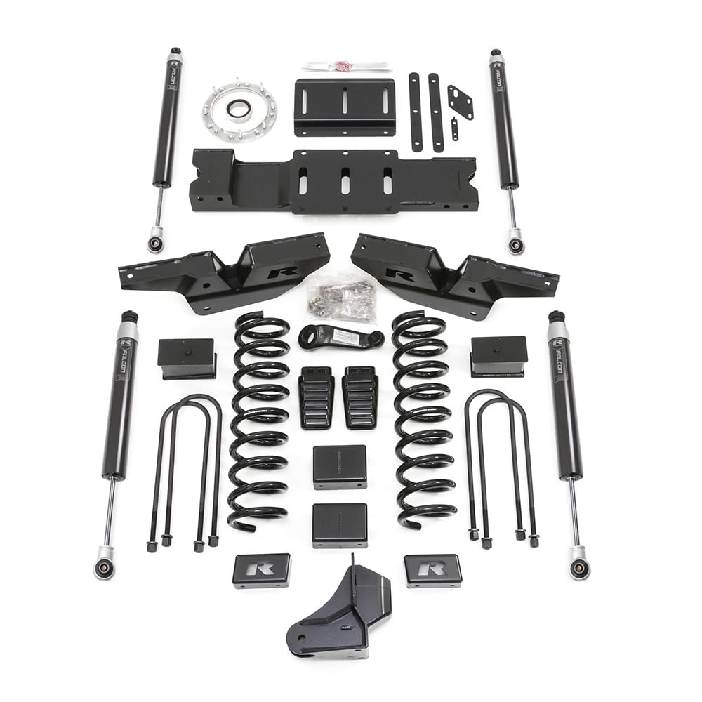 ReadyLIFT 49-19430 coil lift kit 4.5'' - front and rear track bar brackets, front coils and rear blocks, drop brackets w/Falcon shocks For Dodge/Ram 3500 4WD
