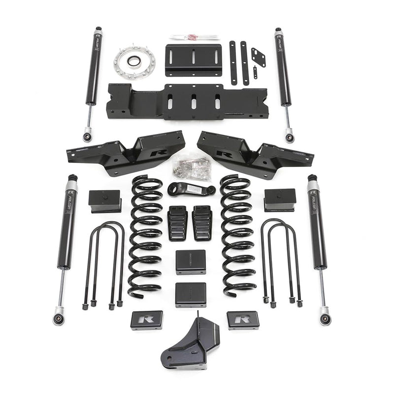 ReadyLIFT 49-19430 coil lift kit 4.5'' - front and rear track bar brackets, front coils and rear blocks, drop brackets w/Falcon shocks For Dodge/Ram 3500 4WD