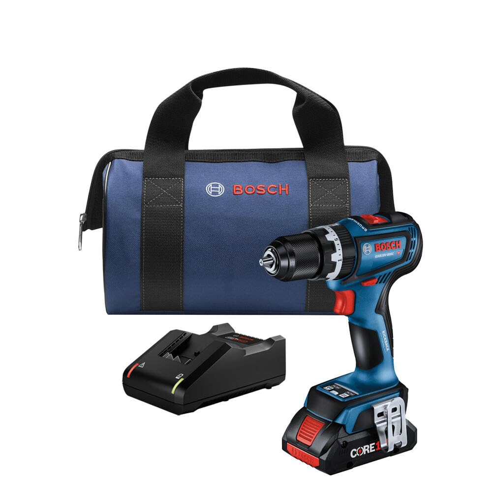 BOSCH 1/2 In. GSB18V-800CB14 Brushless Connected-Ready Hammer Drill/Driver Kit with (1) CORE18V® 4 Ah Advanced Power Battery