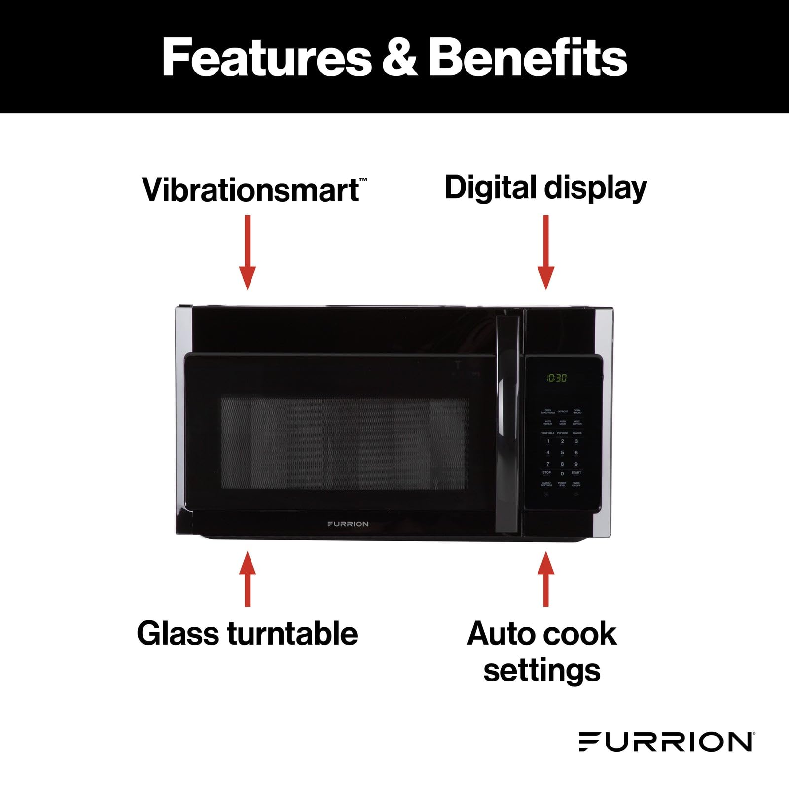 Furrion® - Over-The-Range Furrion Convection RV Microwave Oven - 1.7 cu. ft., Stainless Steel #FMCM15A-SS
