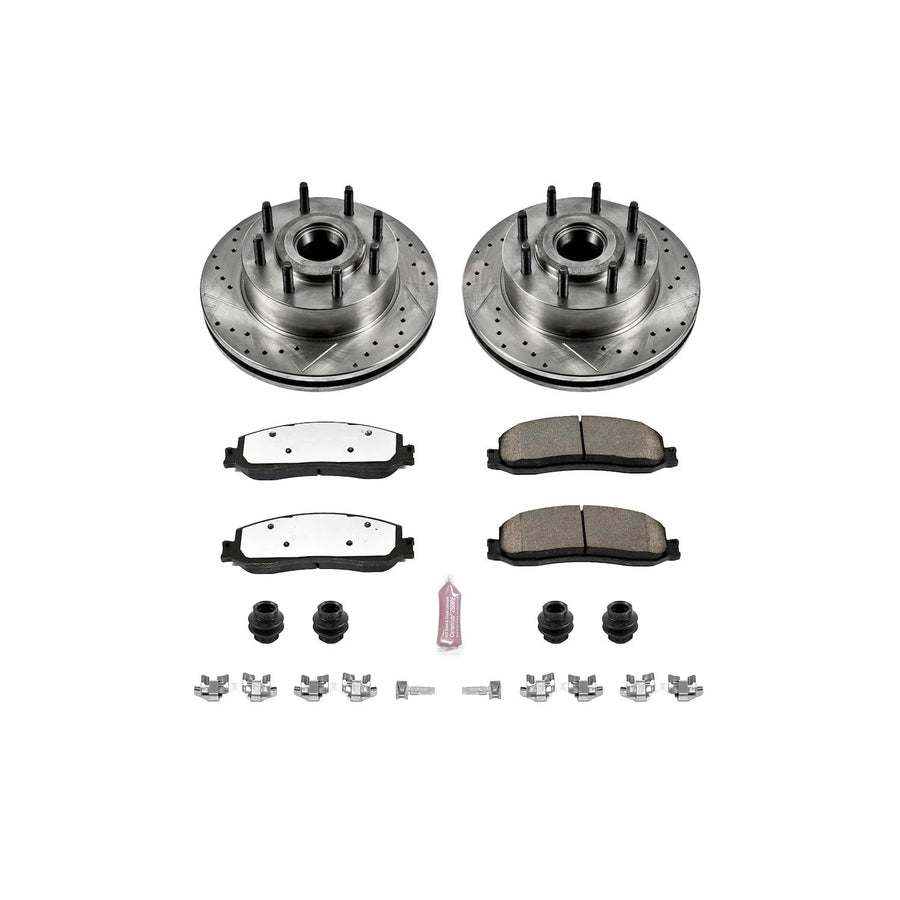 Power Stop Front Z36 Truck & Tow Brake Kit K6550-36, Carbon Fiber Ceramic Brake Pads and Drilled/Slotted Brake Rotors