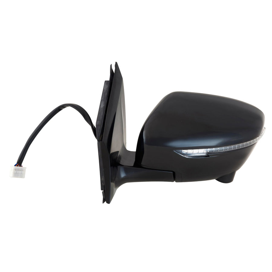 Mirror Driver Side for Nissan Murano, Black, PTM Cover, w/Turn Signal, Memory, CCD Camera, Foldaway, Heated Power