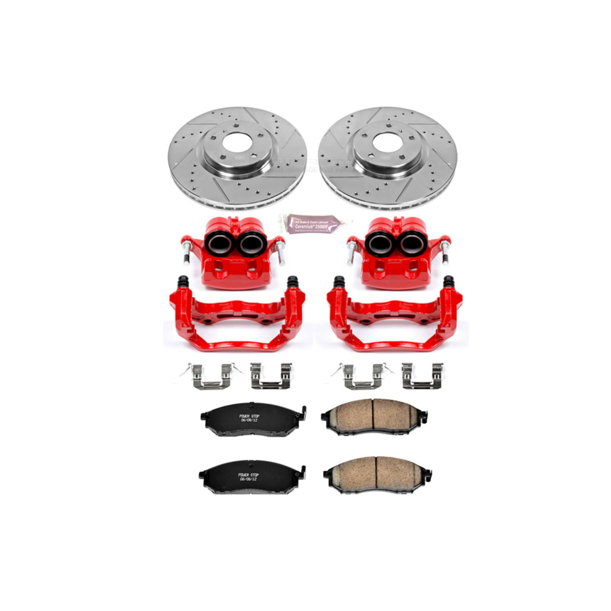 Z23 Evolution Sport Brake Kit Power Stop (KC112A) with Calipers, Front For INFINITI G35 2005-2007, Nissan 350Z 2006-2009 [Model Specific]
