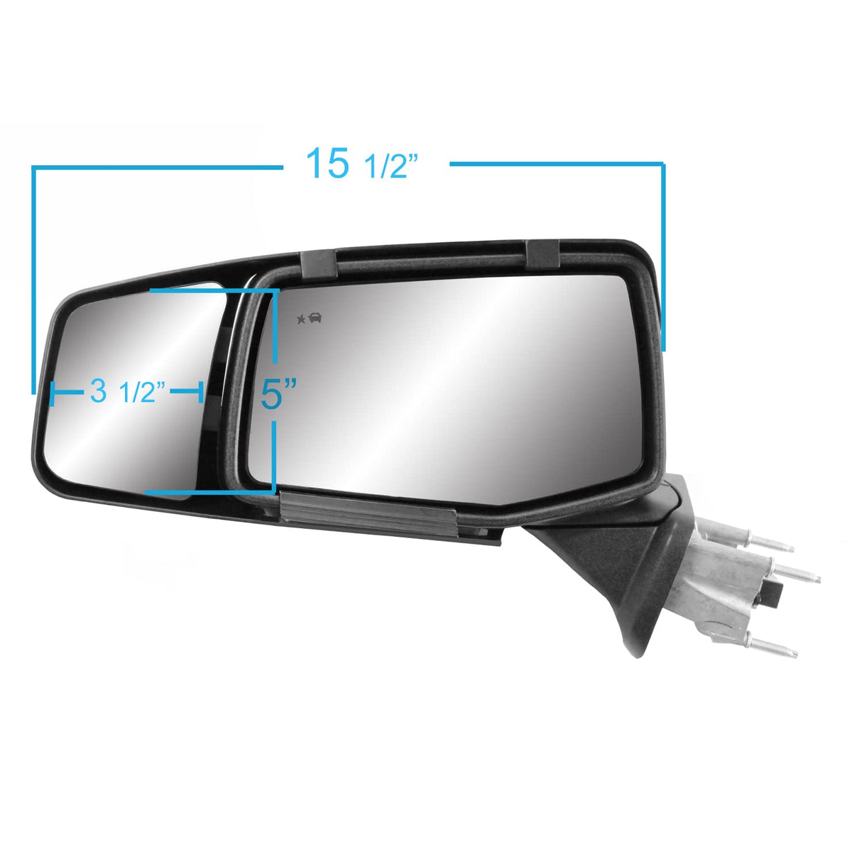 K SOURCE 80930 Snap & Zap Custom Fit Towing Mirror for 2019-2024 Silverado 1500, Sierra 1500, Patented