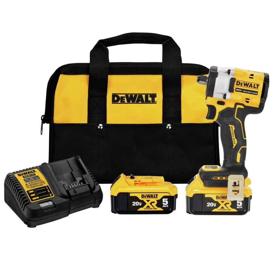 DEWALT 20V MAX* DCF921P2 ATOMIC 1/2 in. Cordless Impact Wrench with Hog Ring Anvil Kit