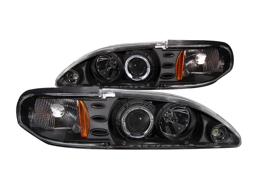 Ford Mustang Anzo USA 121038 Projector 1Pc with LED Halo Black Headlight Assembly - (Sold in Pairs)