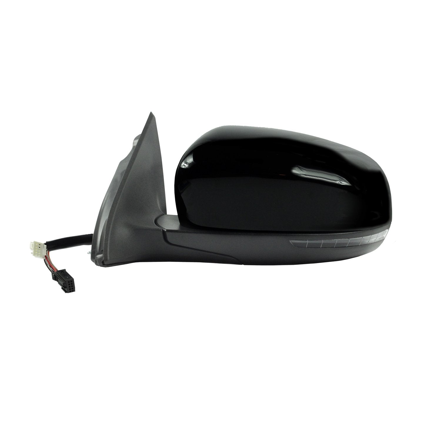 Mirror Driver Side for Jeep Cherokee, Code GUU, Textured Black w/PTM Cover, w/Turn Signal, Puddle lamp, Memory, Foldaway, w/o Blind spot Detection System, Heated Power