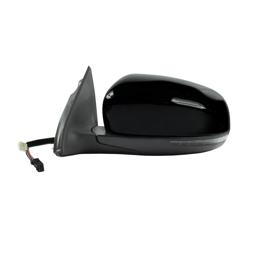 Mirror Driver Side for Jeep Cherokee, Code GUU, Textured Black w/PTM Cover, w/Turn Signal, Puddle lamp, Foldaway, w/o Memory, w/o Blind spot Detection System, Heated Power