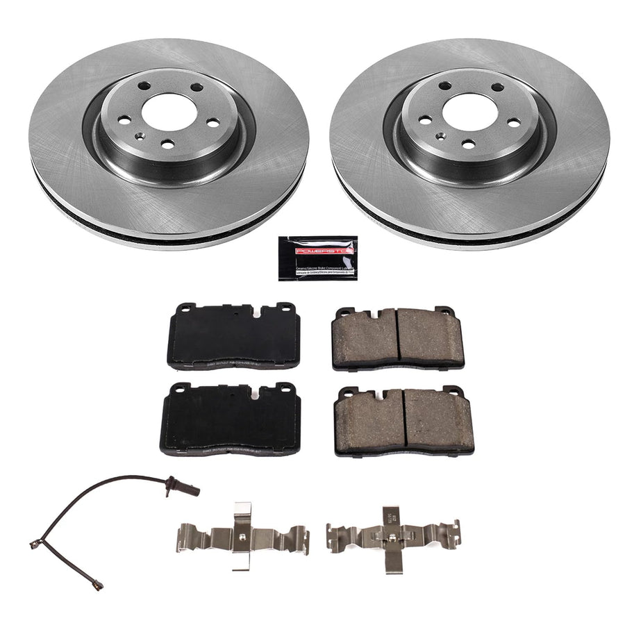 Power Stop KOE7073 Front Replacement Brake Kit-OE Brake Rotors & Ceramic Brake Pads For Audi Q5 2013, 2016-2017 Audi Q5 [Model Specific]