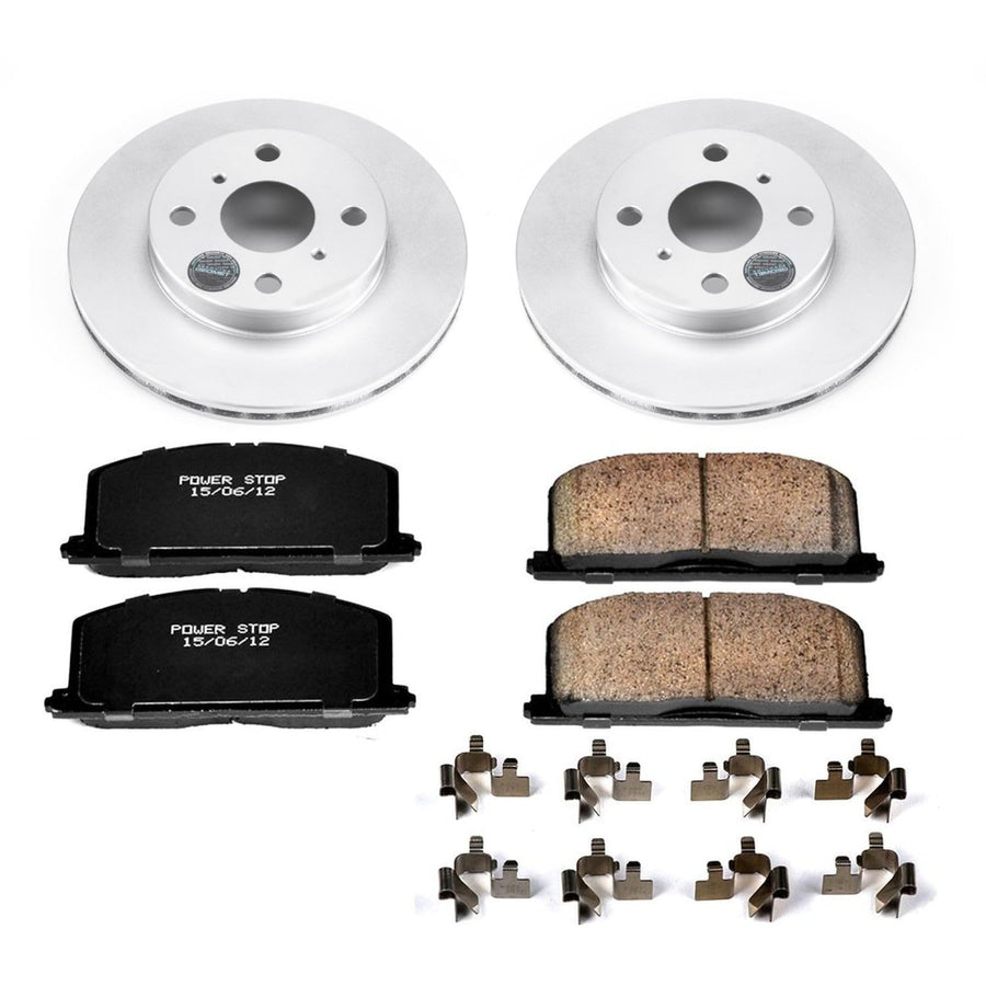 Power Stop Coated CRK4782 Brake Rotors and Z17 Ceramic Brake Pads Kit For BMW 330i 2006 [Vehicle Specific]