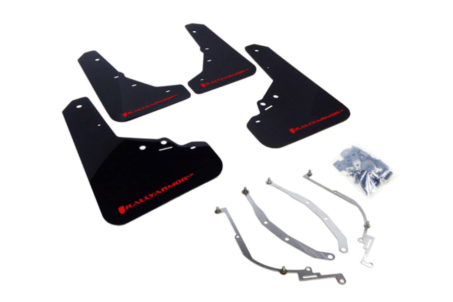 Rally Armor Black, Red MF25-UR-BLK/RD Mud Flap with Logo (12+ Fiat 500 (Pop/Sport/Lounge/Abarth)), 1 Pack