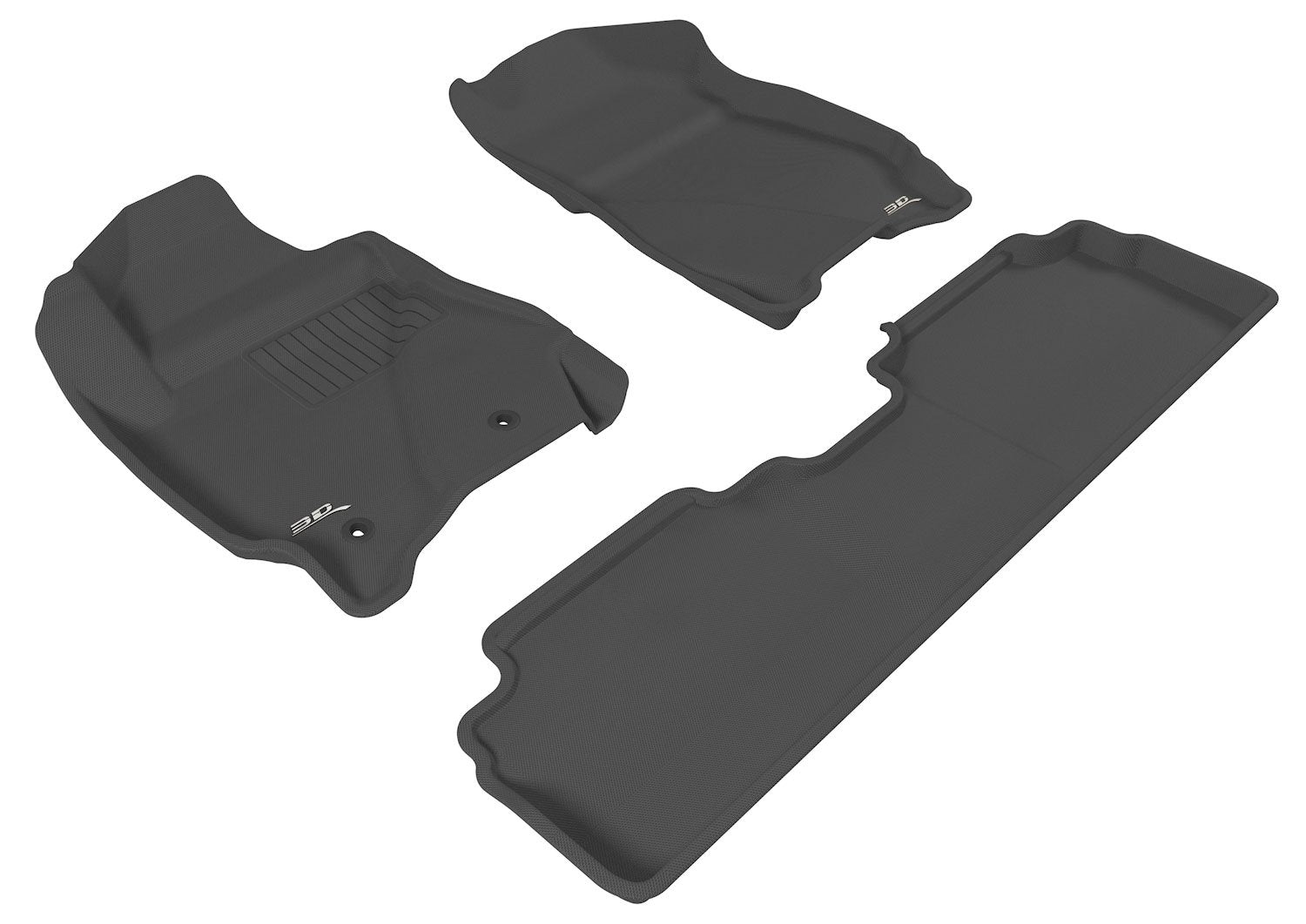 Complete Set 3D MAXpider Custom Fit All-Weather Floor Mat for Select Mazda Tribute Models - Kagu Rubber (Black)