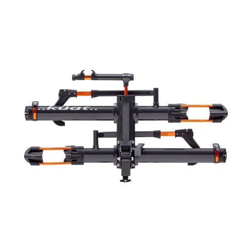 2-Bike Hitch Rack KUAT NV 2.0-1.25" | Robust 2-Bike Rack with Trail Doc for Riders & Cyclists | Rugged All-Metal Construction | E-Bike Compatible | Easy Installation, Gray Metallic/Orange Anodize