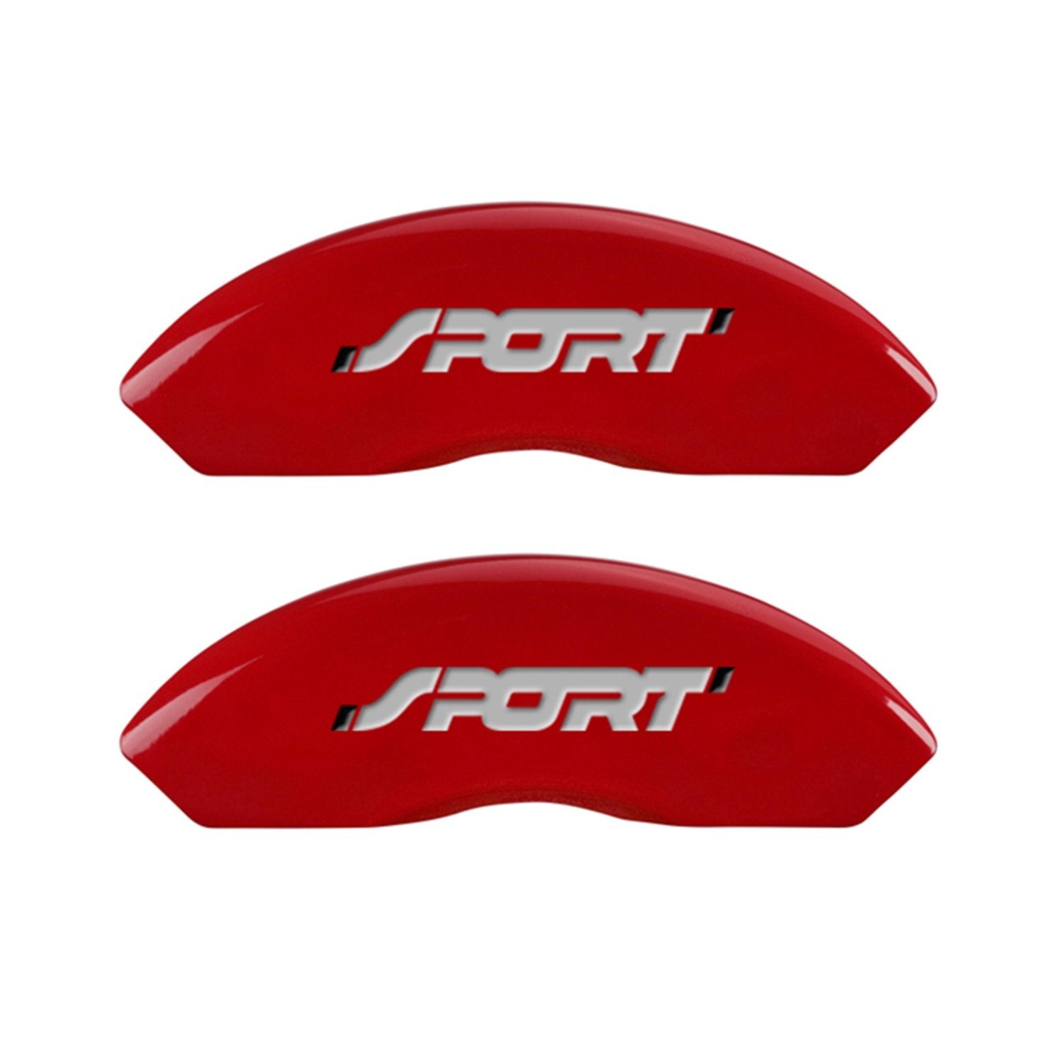 MGP 10119SSP1RD Red Brake Covers Engraved with Silver Sport (Bold, No Bolts) (Set of 4) Caliper Covers