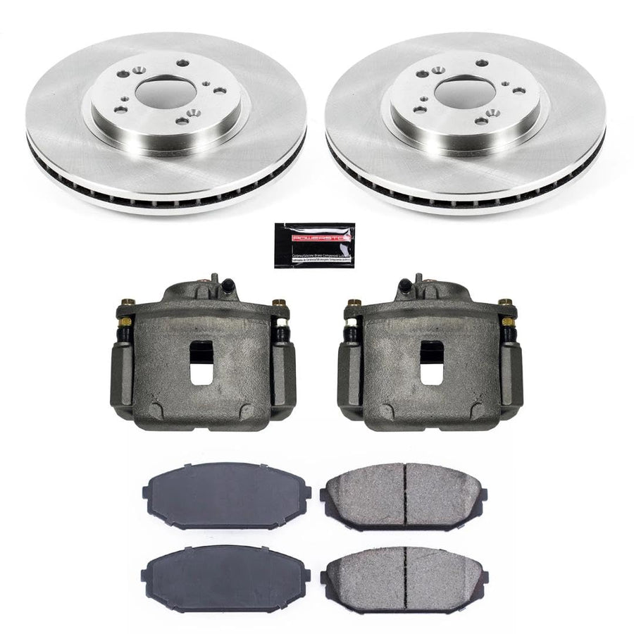 Power Stop KCOE2299 Replacement Autospeciality Front Caliper Kit- OE Rotors, Ceramic Brake Pads, Calipers For Acura MDX 2001-2002, Honda Odyssey 1999-2004 [Model Specific]
