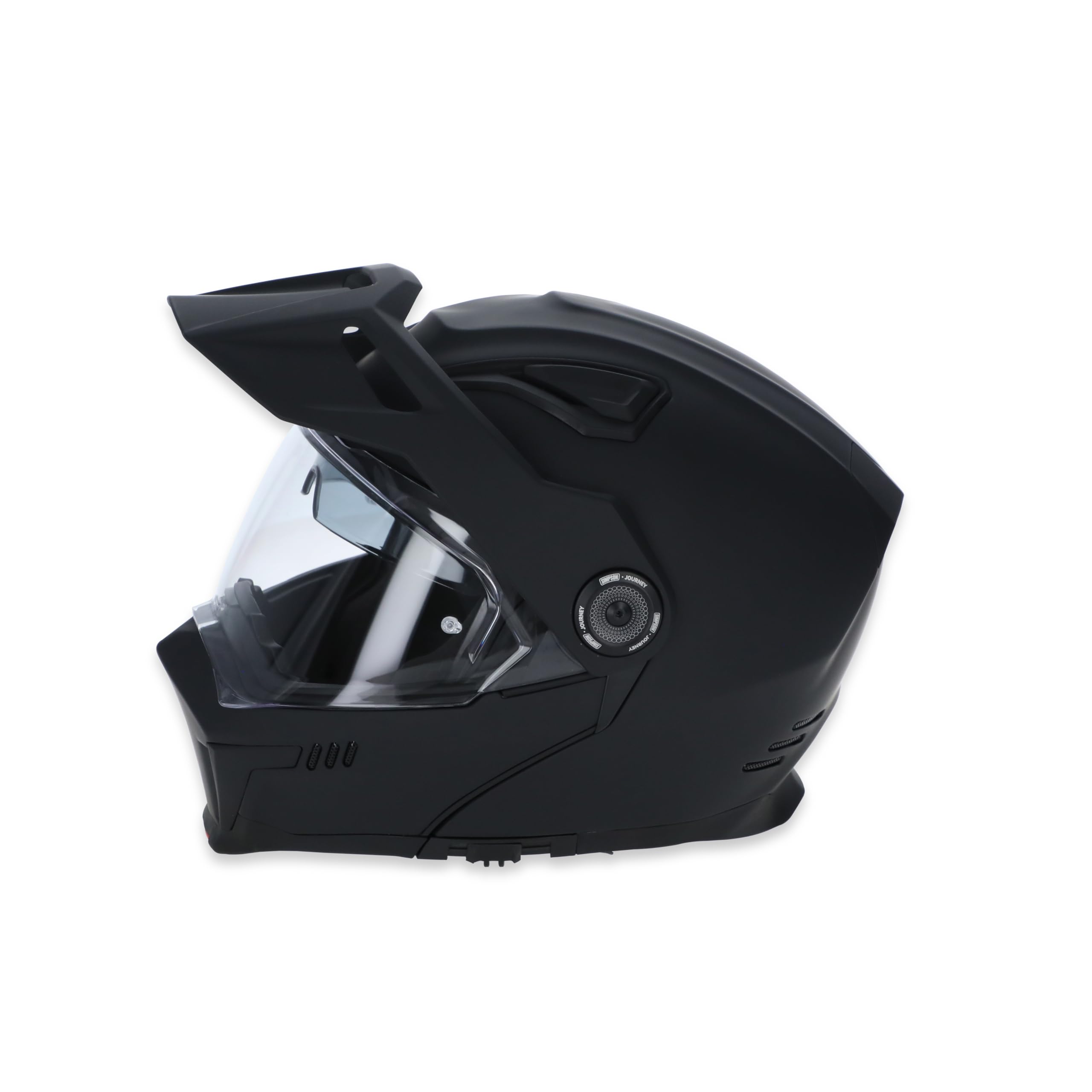 Journey Bandit Simpson Motorcycle Helmet - Matte Black - 2XL | Off Road Dirt Bike UTV Motocross ATV | Modular Full-Face Flip Up | Clear Pinlock Anti-Fog Visor Shield | DOT ECE Certified (JB32X)